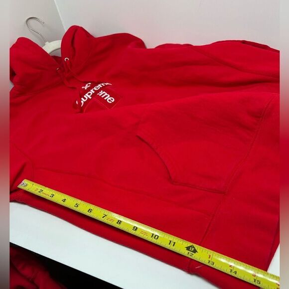 Supreme Cross Box Logo Hooded Sweatshirt Medium M Red Color - Picture 5 of 12